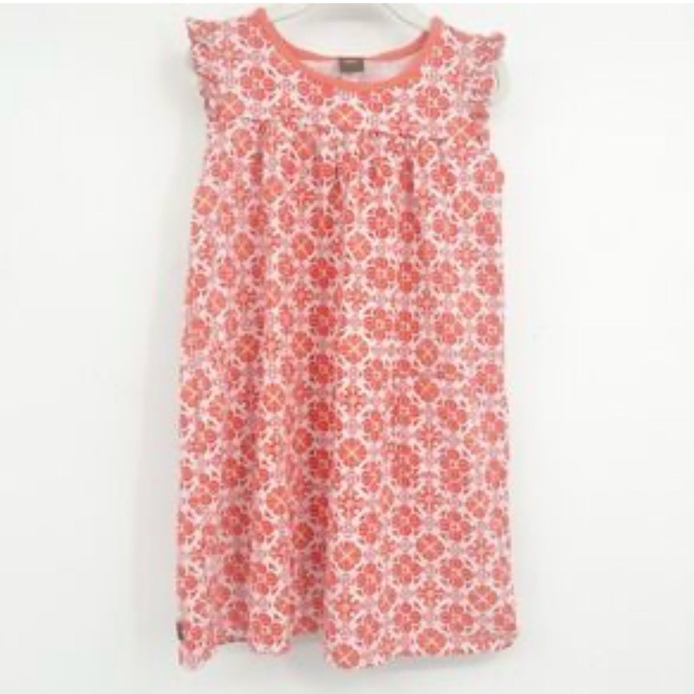 Tea Collection- Coral Floral Sleeveless Shift Dress
